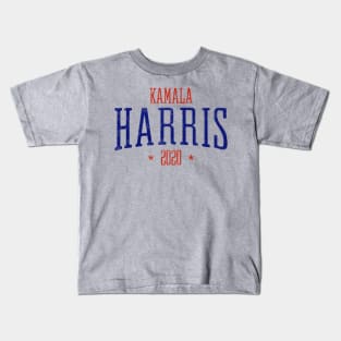 Kamala Harris Presidential race 2020 cool logo with red and blue distressed text Kids T-Shirt